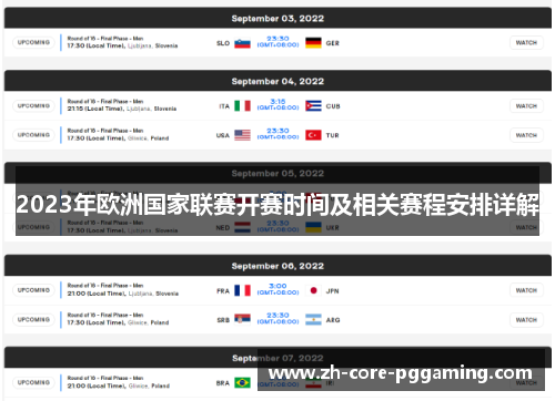 2023年欧洲国家联赛开赛时间及相关赛程安排详解